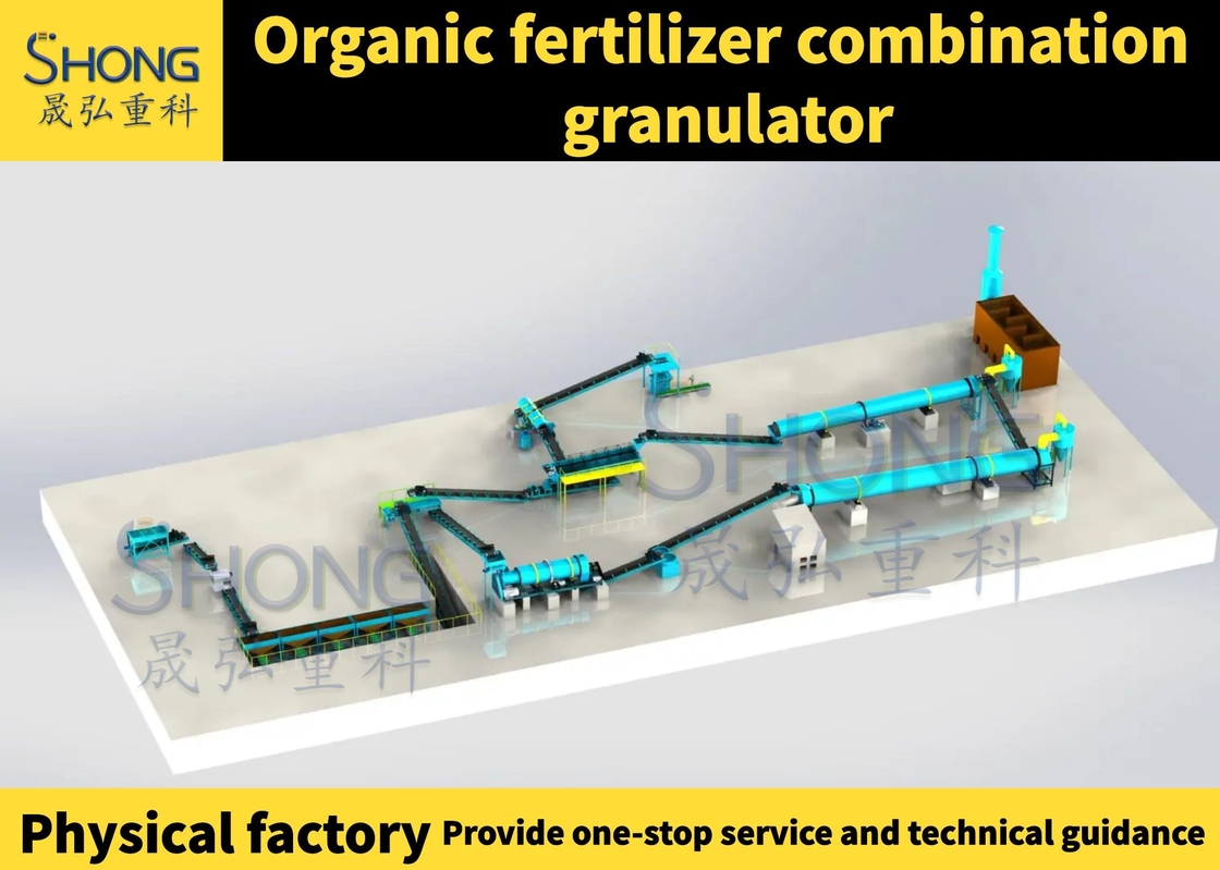 3-5mm Pellet Productieproces Productielijn voor organische meststoffen met 45 matching power
