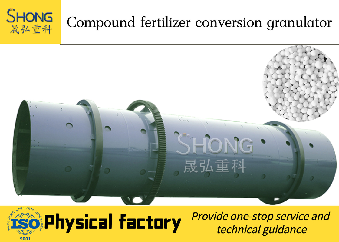 Compound Fertilizer Granulator Gemakkelijk Onderhoud Korrelgrootte 3-6 mm Voor Organische / Samengestelde Kunstmestproductie