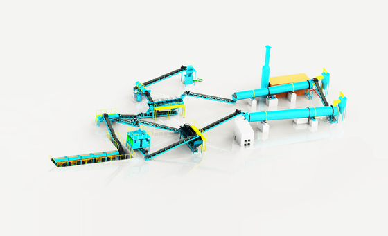 Geavanceerde NPK meststof productielijn Gemakkelijk te bedienen Oval ontwerp Totaal voedingsstofgehalte ≥ 90% voor optimale gewasgroei