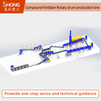 100.000 Ton/Jaar Roterende Trommel Granulator NPK Productielijn met 20-48% Voedingsstofgehalte en Aangepast Vermogen