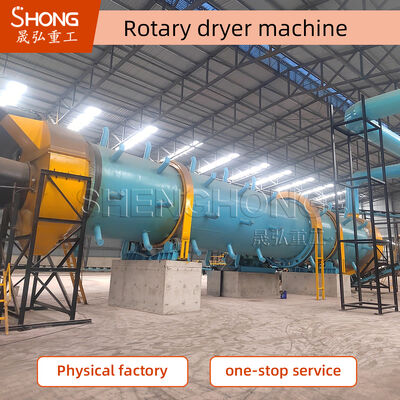 Rotary Drum Dryer met een productiecapaciteit van 16-20 t/h, temperatuurbereik 50-600°C en constructie van koolstofstaal/roestvrij staal