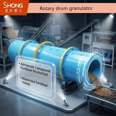 Rotary Drum Granulator voor de productie van samengestelde meststoffen met bolvormige korrels en 70% korrelsnelheid