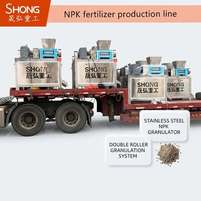 NPK-mestgranulator van roestvrij staal met een capaciteit van 12-15 t/u en een dubbele rol ontworpen voor granulatie van samengestelde meststoffen