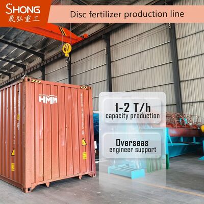 Productielijn voor organische meststoffen met korrels in bolvorm, capaciteit 1-2 ton/uur en technicus beschikbaar voor service in het buitenland