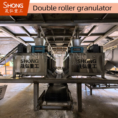 NPK samengestelde meststofgranulator met instelbare snelheid, 1-2 ton capaciteit per uur en koolstofstaalconstructie