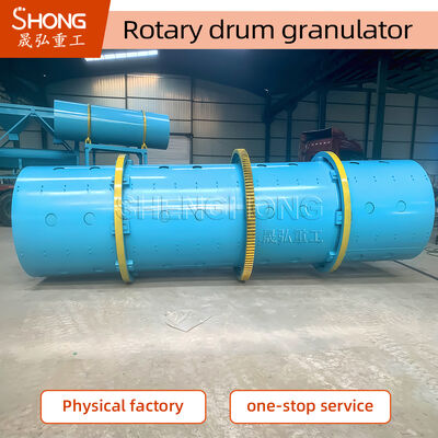 Carbon Steel Rotary Drum Granulator voor Meststoffen met een capaciteit van 8-10 Ton per Uur en een snelheid van 11,5 omw/min