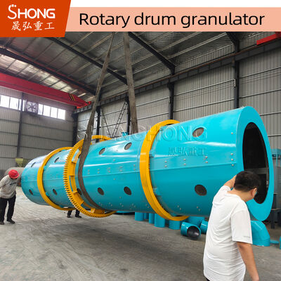 Trommeltype samengestelde meststofgranulator met hoge capaciteit van 10 ton/uur, constructie van koolstofstaal/roestvrij staal en 15KW vermogen
