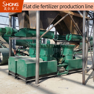 Productielijn voor organische meststoffen van 10.000–20.000 TPY-vlakke matrijzenextrusie met een pelletdiameter van 3-10 mm