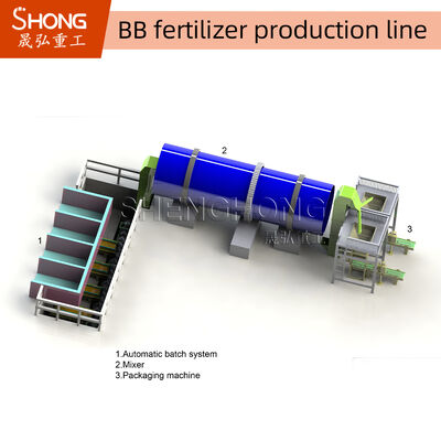 Op maat gemaakte BB-mestproductielijn met een capaciteit van 1-10 t/u en 15+4,5 kW aan vermogen voor efficiënt mestmengsel