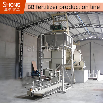 Productielijn voor BB-meststoffen van koolstofstaal met een capaciteit van 10-12 ton per uur en PLC-besturing voor efficiënt bulkmengsel