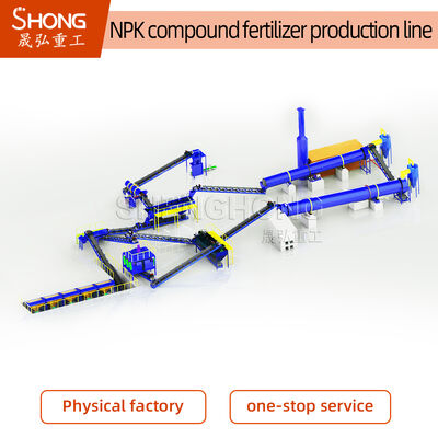 2,5-20 mm korreldiameter NPK-meststofproductielijn met een capaciteit van 1-2 ton per uur voor enkele of samengestelde meststof