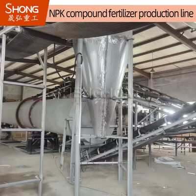 NPK-mestproductielijn met een gehalte aan organische stoffen ≥ 30%, een totaal voedingsstofgehalte ≥ 90% en een korrelgrootte van 2-4 mm