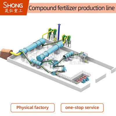 Op maat gemaakte productielijn voor samengestelde meststoffen met een hoog voedingsgehalte ≥ 90% en meerdere korrels met een grootte van 2-6 mm