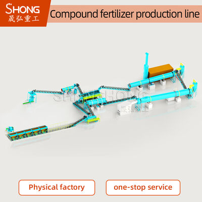 Aanpasbare 380V/50Hz NPK meststof productielijn met 3-8mm Granule Grootte en Rotary Drum Granulator