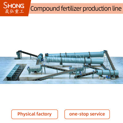 50.000–100.000 TPY Rotary Drum Steam NPK-meststofproductielijn met 1-10 ton per uur en ≥90% granulatiesnelheid