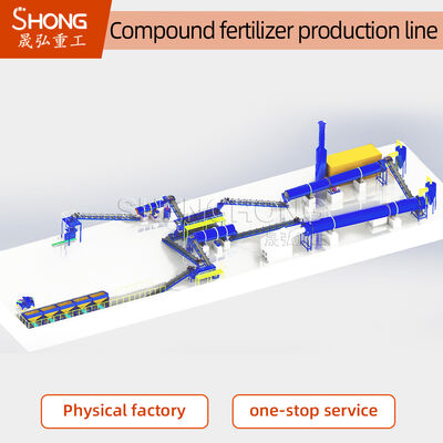 Rotary Drum NPK Compound Fertilizer Production Line 200000TPY met koolstofstaalconstructie en bolvormige korrels 1-3 mm