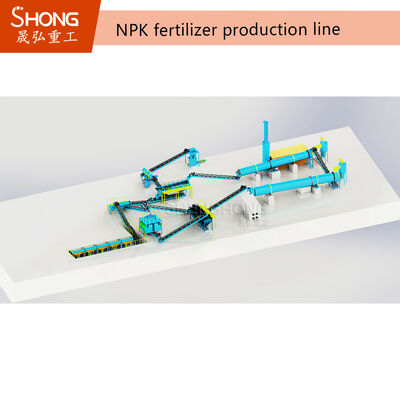 Stofvrije NPK meststofgranulatieinstallatie met een ontwerp met weinig onderhoud en een gemakkelijke werking voor meststoffabriek